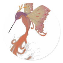 Hummingbird Phoenix Round Stickers