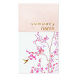 Hummingbird Pretty Pink Buds Branch Business Card