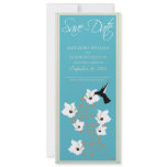 Hummingbird Save the Date Announcement (aqua) invitations