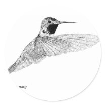 Hummingbird Round Stickers