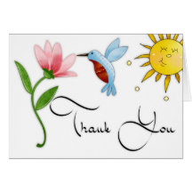 Hummingbird with Flower Thank You Card