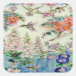 Hummingbirds and flowers stained glass WOW Stickers
