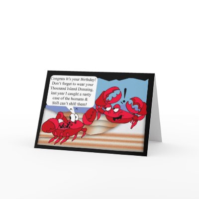 Humour Birthday Card with two crabs