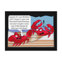 Humour Birthday Card with two crabs Postcards