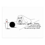 Humourous Bowling Dog Postcards