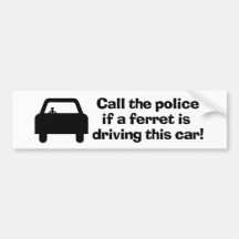 Humourous Bumper Sticker - Ferret Driving