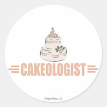 Humourous Cake Decorating Round Stickers
