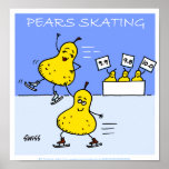 Humourous Cartoon Kitchen Poster - Pears