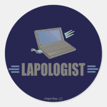 Humourous Laptop Computer Round Sticker