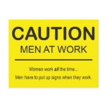 Humourous Men at Work postcard