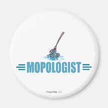 Humourous Mop Mopping Magnets
