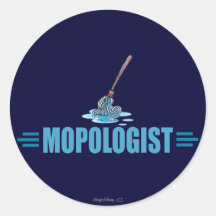 Humourous Mop Mopping Stickers