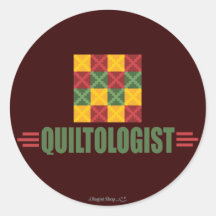 Humourous Quilting Round Stickers