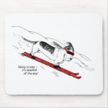 Humourous Skiing Dog Mouse Mat