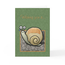 Humourous snail "Speedy recovery" card