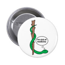 Humourous Staff of Asclepius Pin