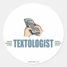 Humourous Texting Round Sticker