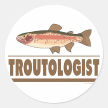Humourous Trout Round Stickers