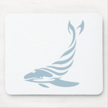 Humpback Whale in Swish Drawing Style Mouse Mat