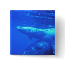 Humpback Whale Mother and Calf Button