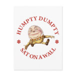 HUMPTY DUMPTY SAT ON A WALL - NURSERY RHYME postcards