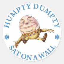 HUMPTY DUMPTY SAT ON A WALL - NURSERY RHYME STICKER