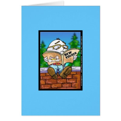 Humpty's Last Read Cartoon Funny Greeting Card by beardiethor123