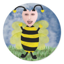 Hun E. Bee Round Sticker