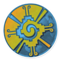 Hunab Ku Earth Round Stickers
