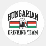 Hungarian Drinking Team Round Stickers