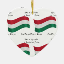 Hungarian Flag and Motto Ornaments