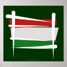 Hungary Brush Flag Posters