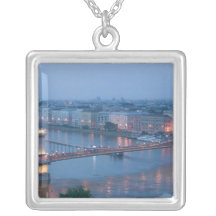 HUNGARY, Budapest: Szechenyi (Chain) Bridge, 3 Custom Necklace