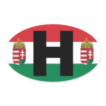 Hungary Flag Oval Oval Sticker