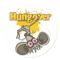 Hungover Mouse Stickers