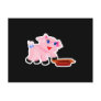 hungry baby piglet post card