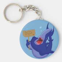 Hungry Blue Shark Keychain