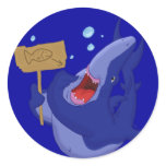 Hungry Blue Shark Sticker