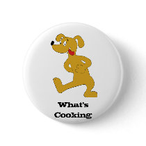 Hungry Cartoon Dog Pinback Buttons