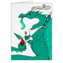 Hungry Dragon Greeting Card