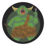 Hungry Orc With A Fork Sticker