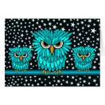 hungry owls greeting cards