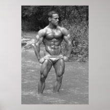 Hunk In Water Poster
