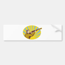 hunter aiming shooting shotgun rifle bumper sticker
