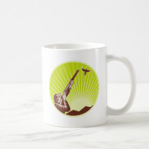 hunter aiming shotgun rifle at pheasant bird mugs