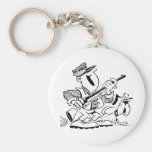 Hunter and Dog Cartoon Key Chain