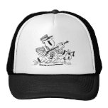 Hunter and Dog Cartoon Mesh Hats