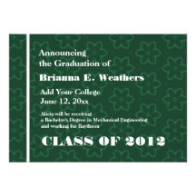 Hunter Green Star Texture New Grad Announcement