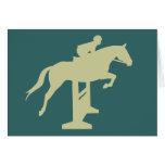 Hunter Jumper Horse & Rider (sage green) Gifts Greeting Card