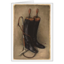 Hunting Boots & Whip Greeting Cards